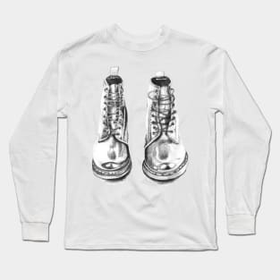 Doc Martens Pencil Drawing Long Sleeve T-Shirt